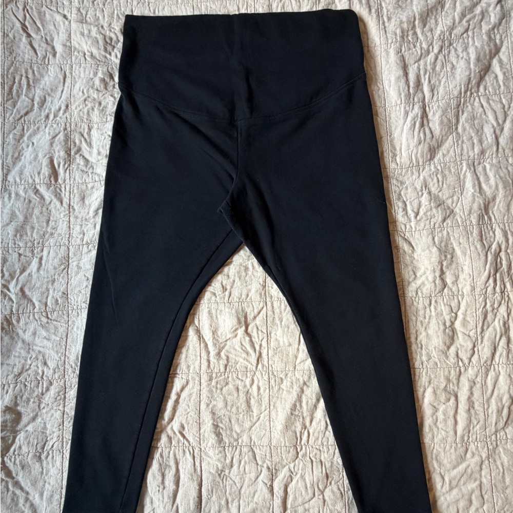 Old Navy Maternity Full Panel Fleece Lined Black Leggings Size XL